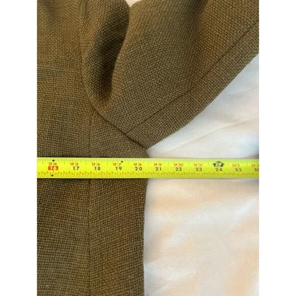 J. Jill Tweed Wool Blend Lined Front Pockets Blazer Size Large Green - Picture 3 of 9